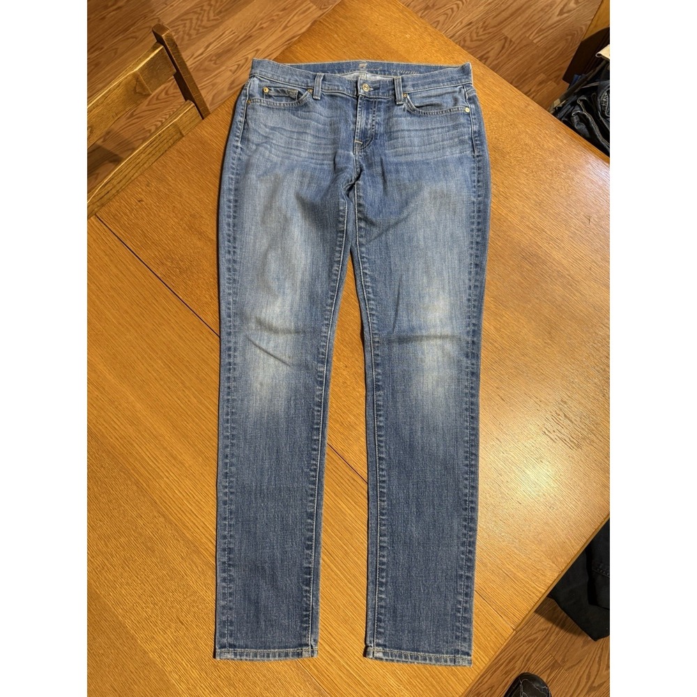 7 For All Mankind Womens Jeans Size 30 Roxanne Skinny Low Rise Blue Denim Seven